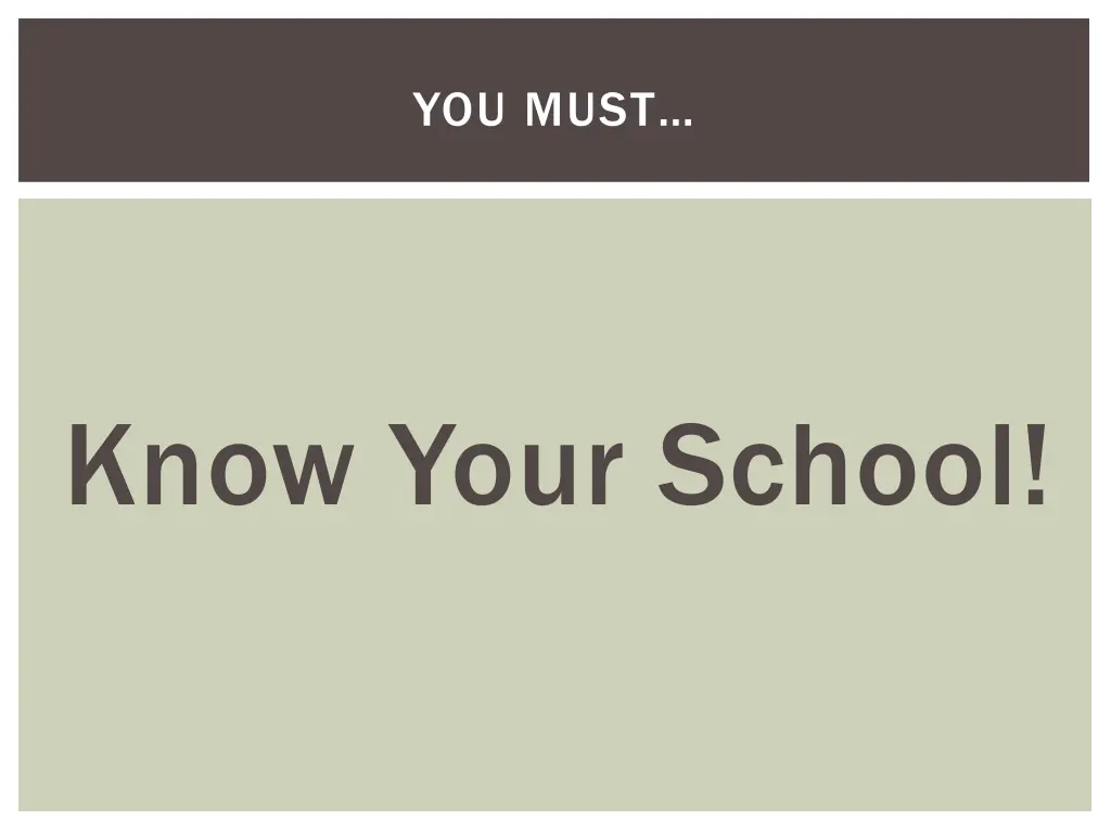 you must