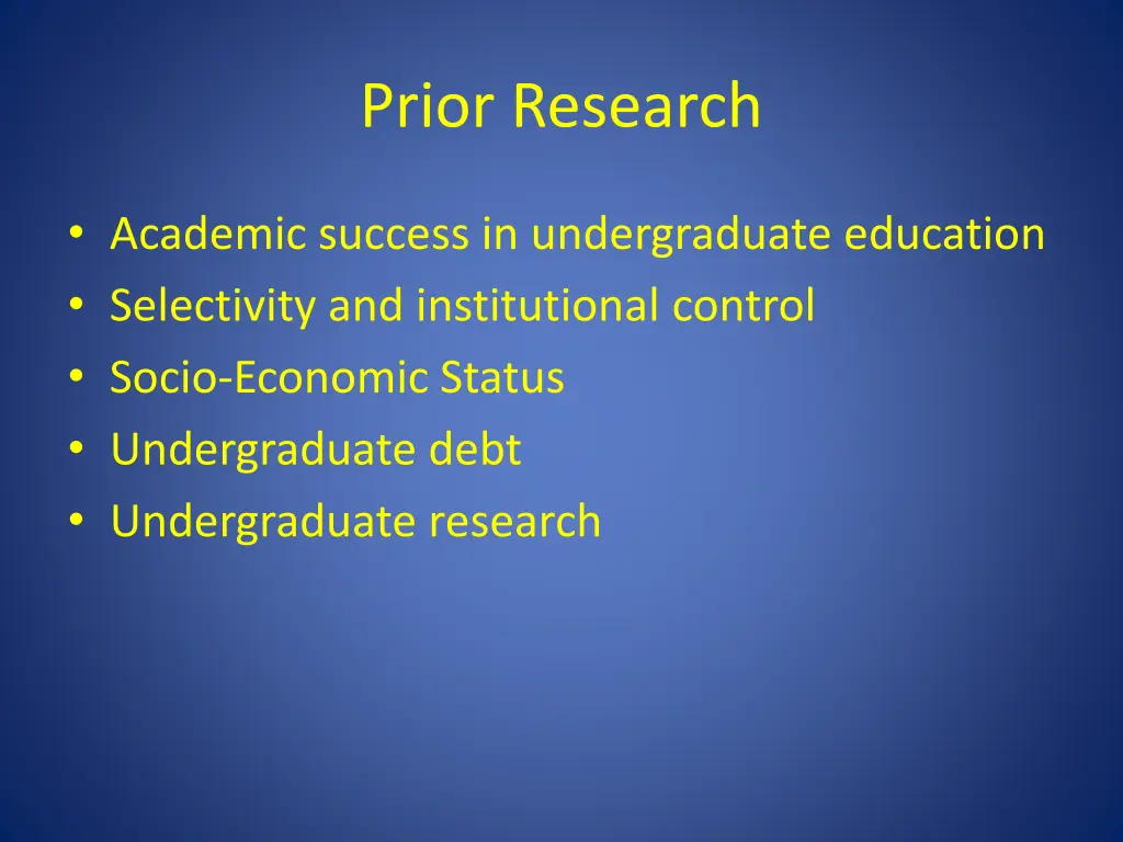 prior research