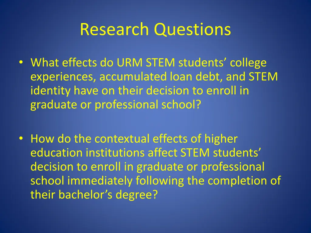 research questions