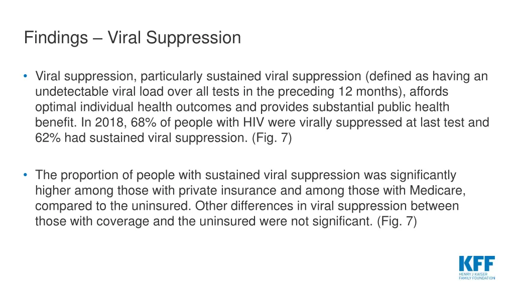 findings viral suppression