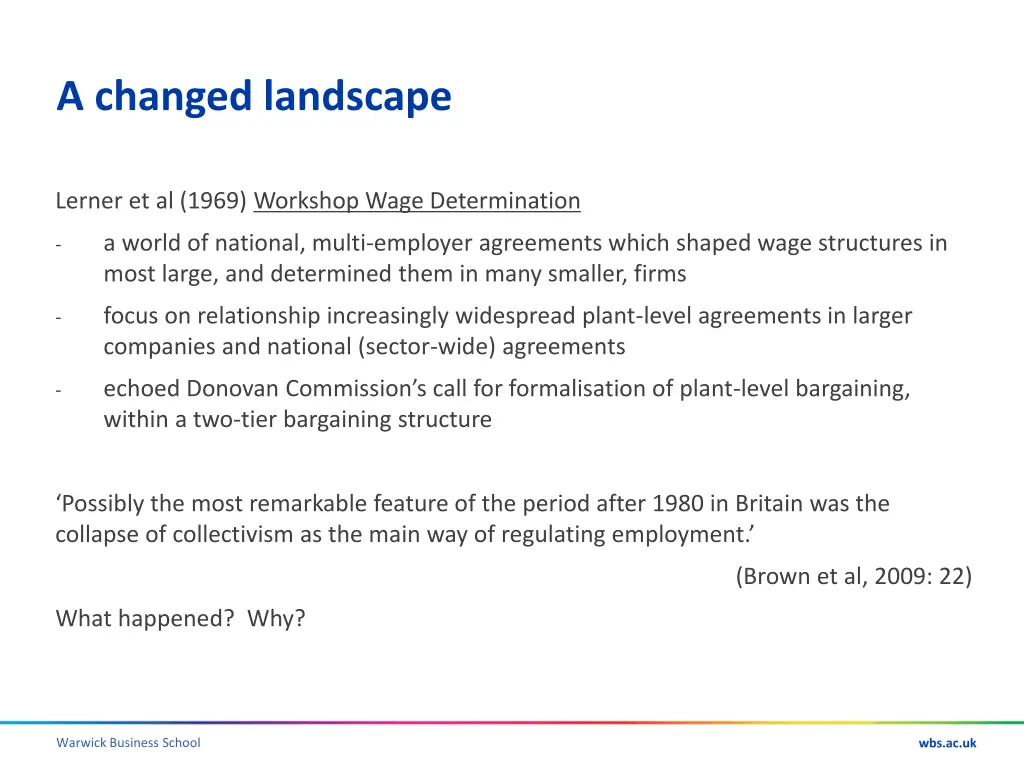 a changed landscape