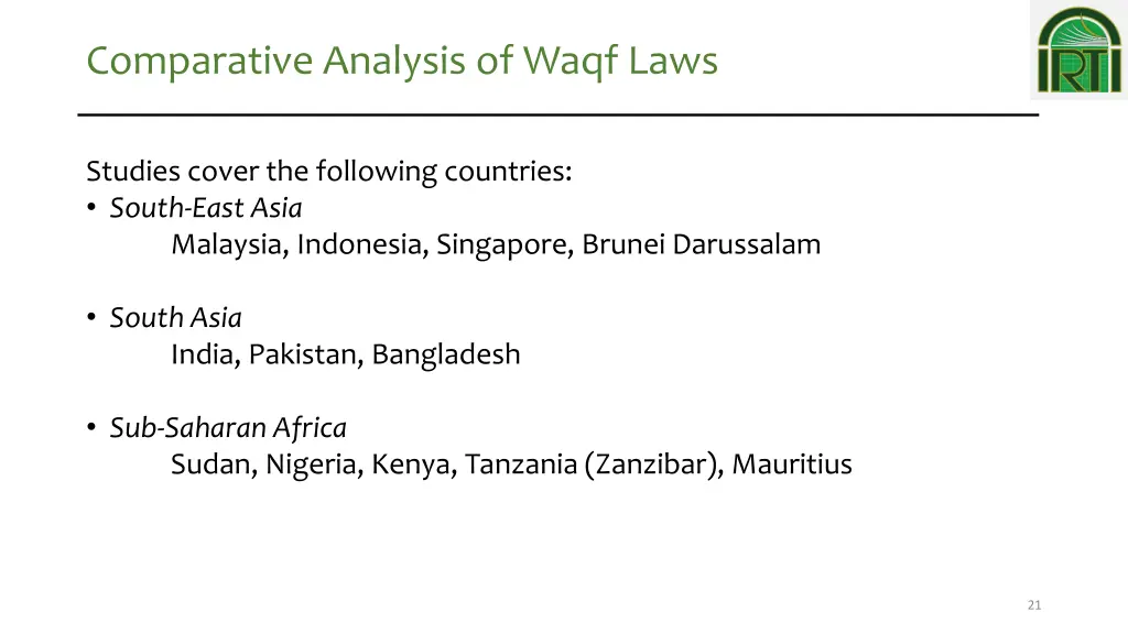 comparative analysis of waqf laws