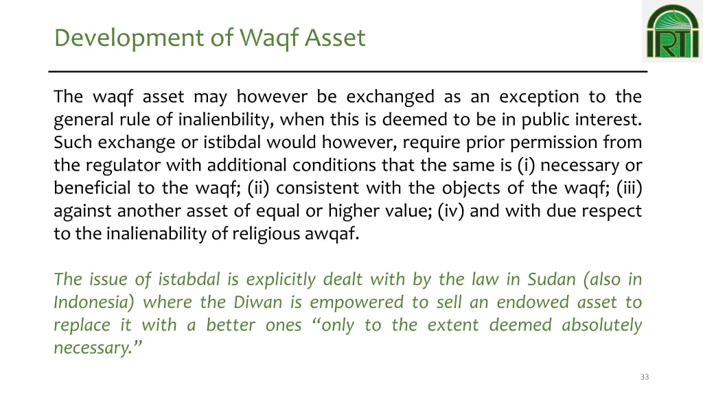 development of waqf asset