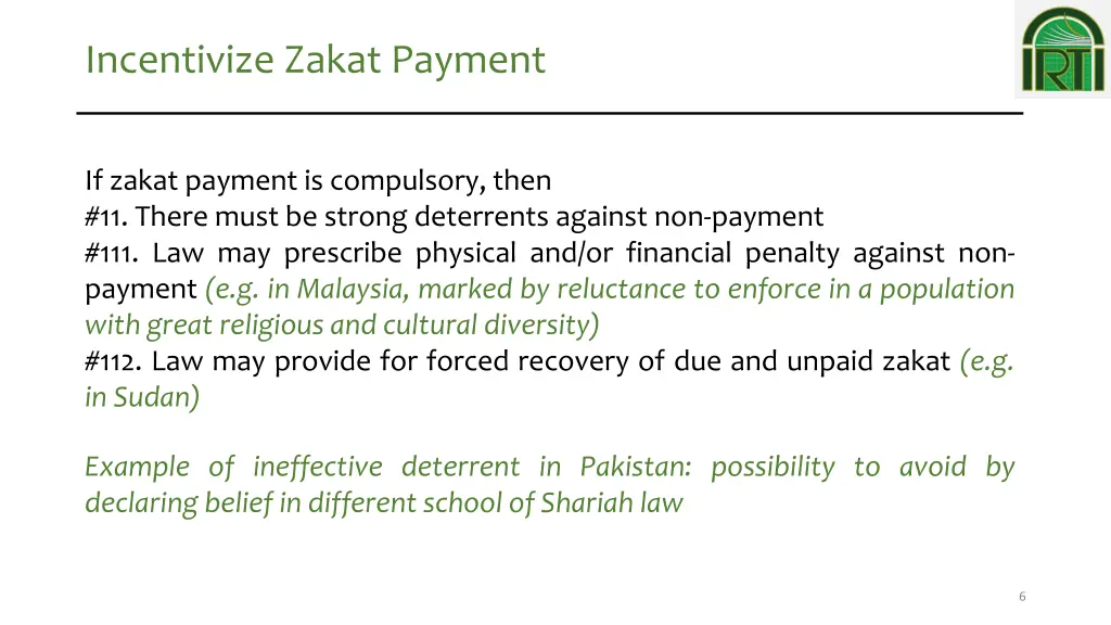incentivize zakat payment