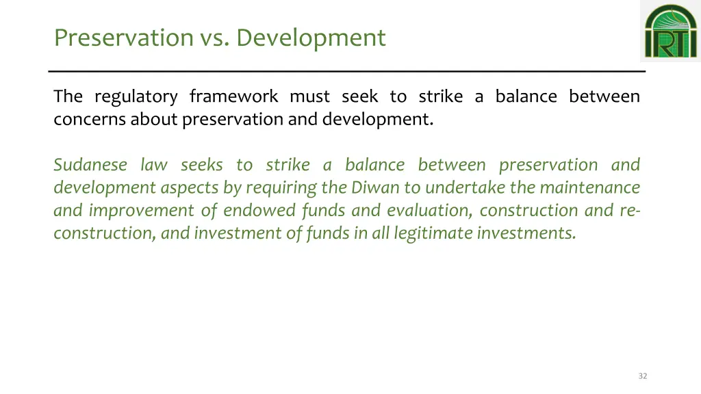 preservation vs development 1