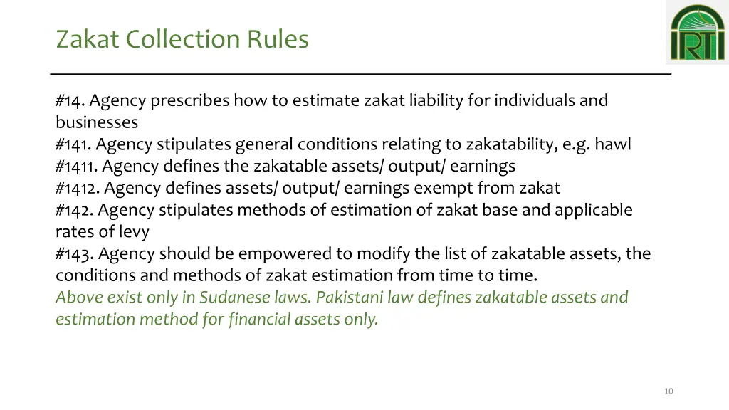 zakat collection rules