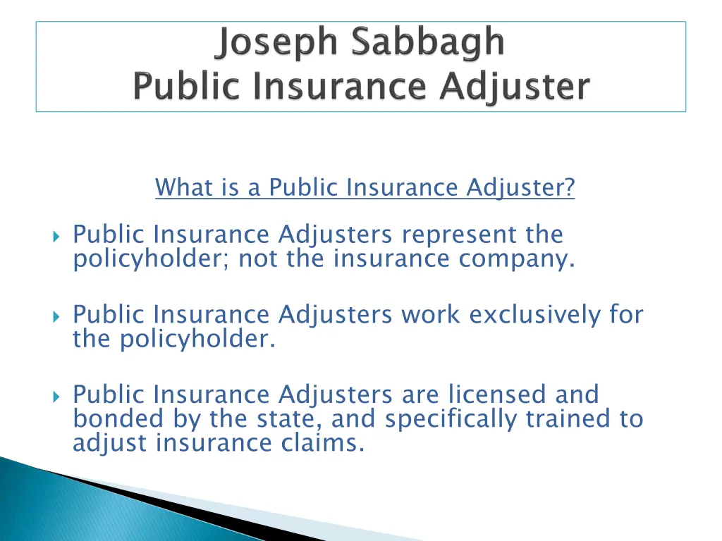 what is a public insurance adjuster