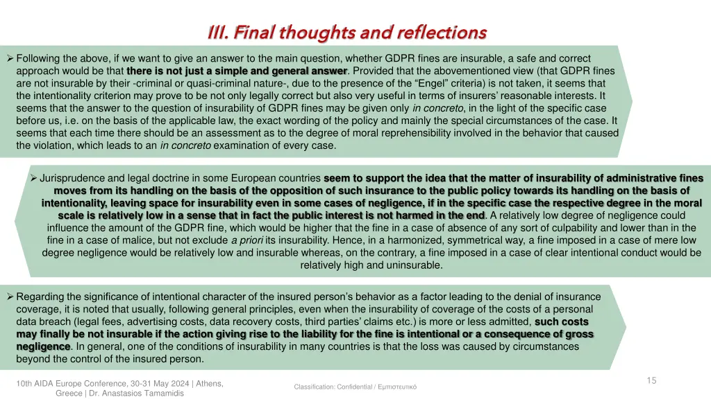 iii final thoughts and reflections iii final
