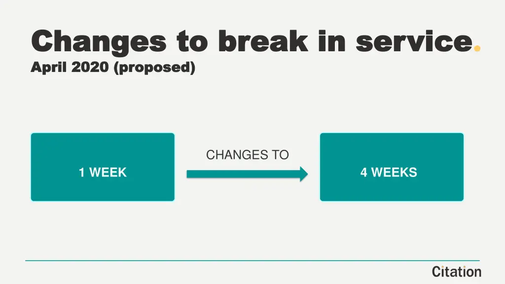 changes to break in service changes to break