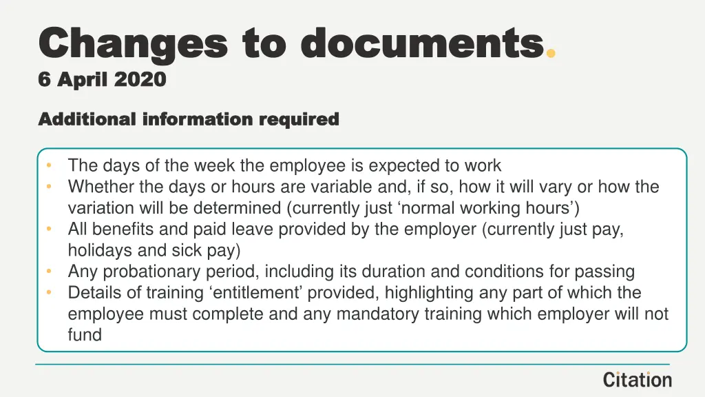 changes to documents changes to documents 6 april