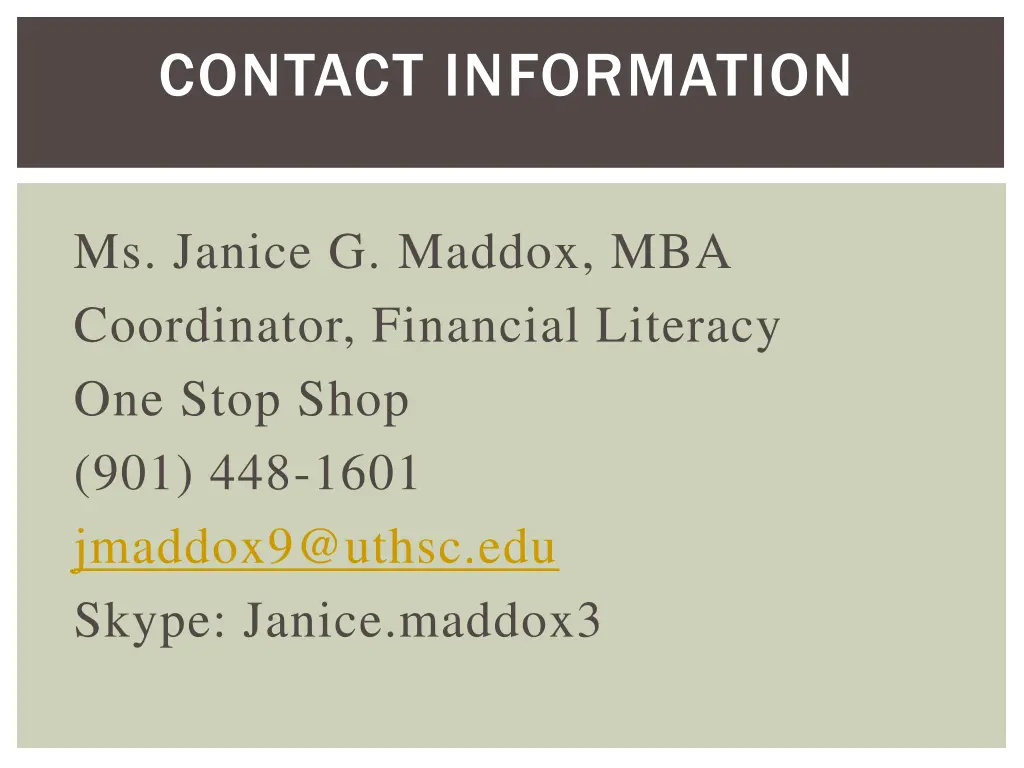 contact information