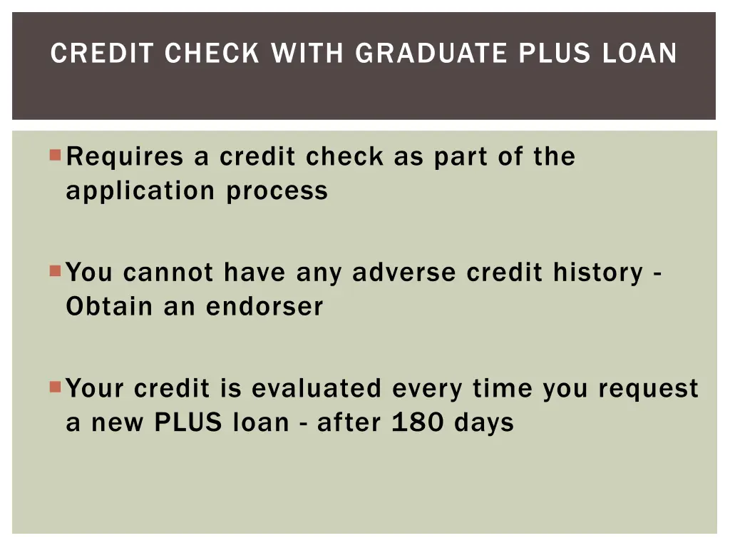 credit check with graduate plus loan