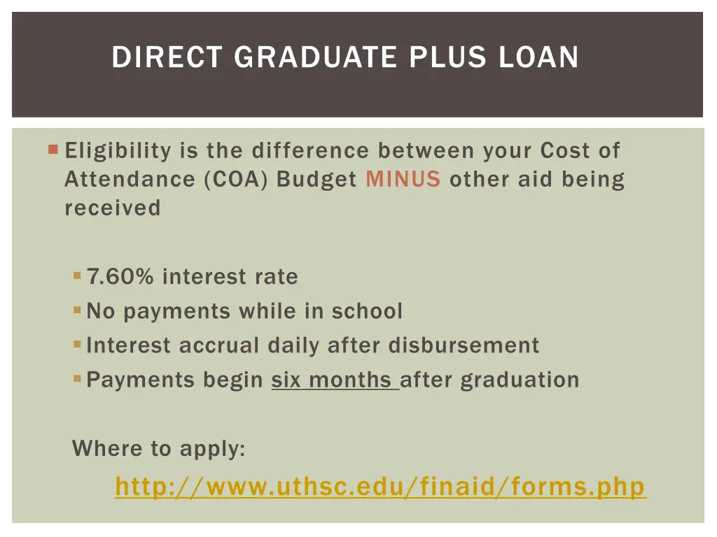 direct graduate plus loan