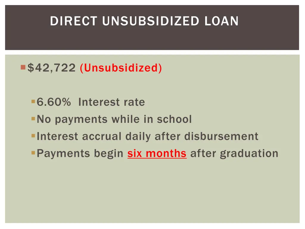 direct unsubsidized loan