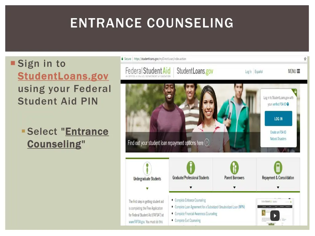 entrance counseling
