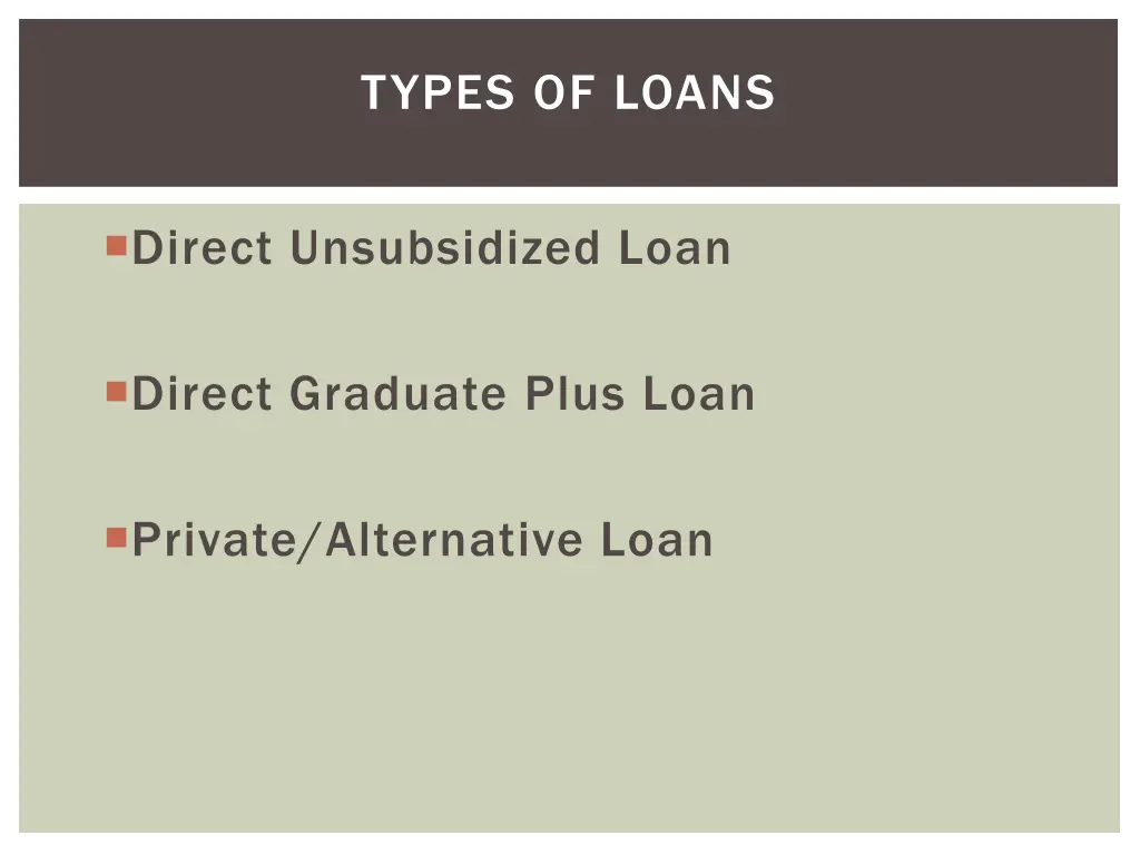 types of loans