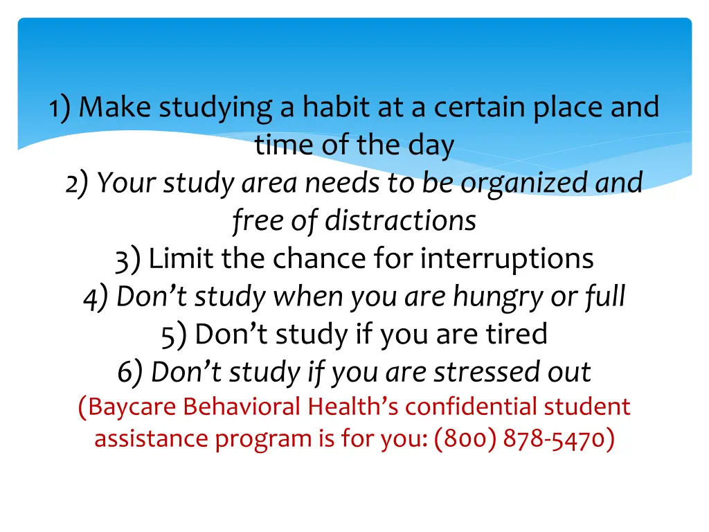 1 make studying a habit at a certain place