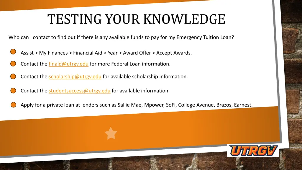 testing your knowledge 2
