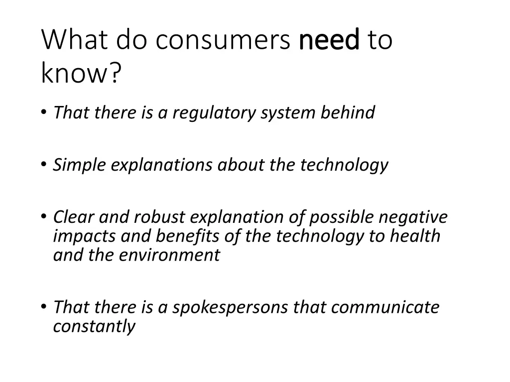 what do consumers need know