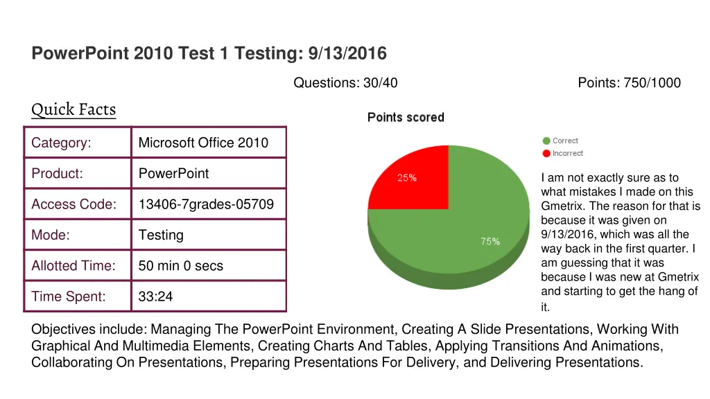 powerpoint 2010 test 1 testing 9 13 2016