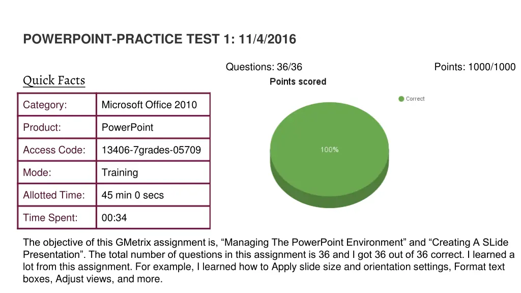 powerpoint practice test 1 11 4 2016
