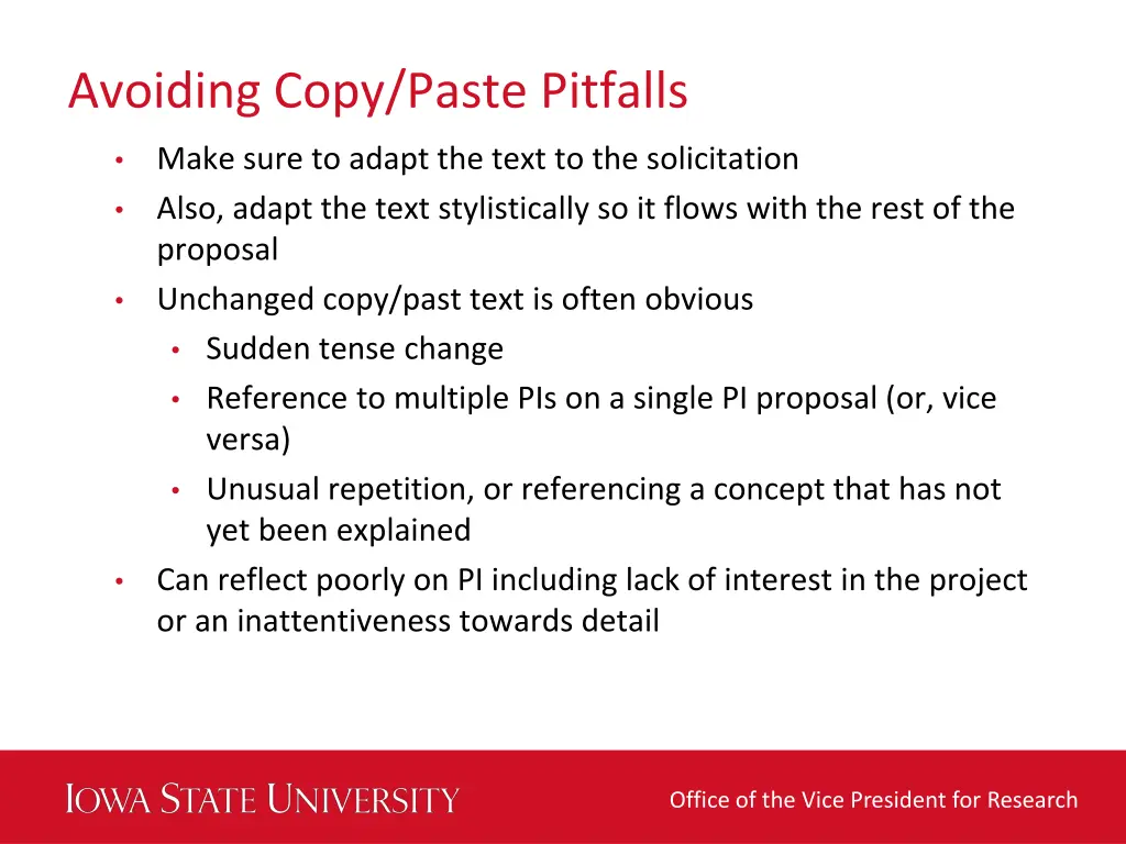 avoiding copy paste pitfalls