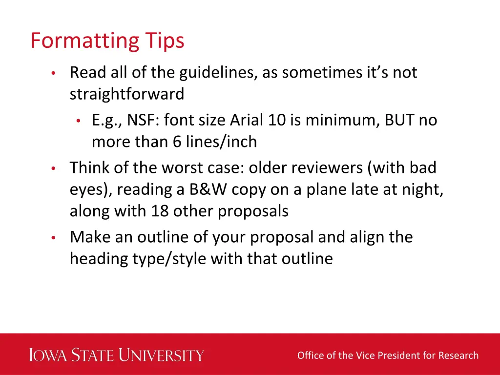 formatting tips