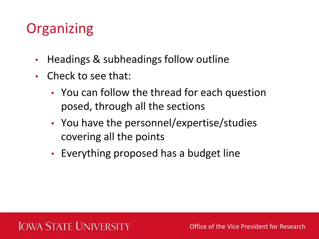 organizing
