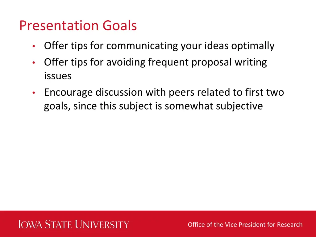 presentation goals