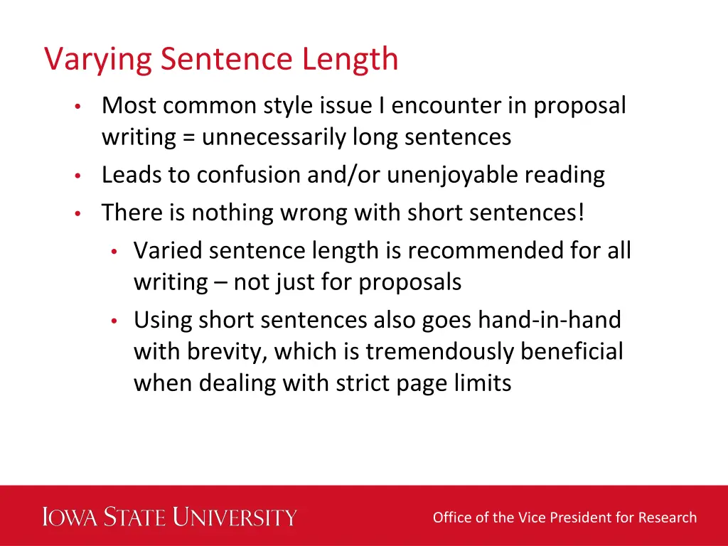 varying sentence length