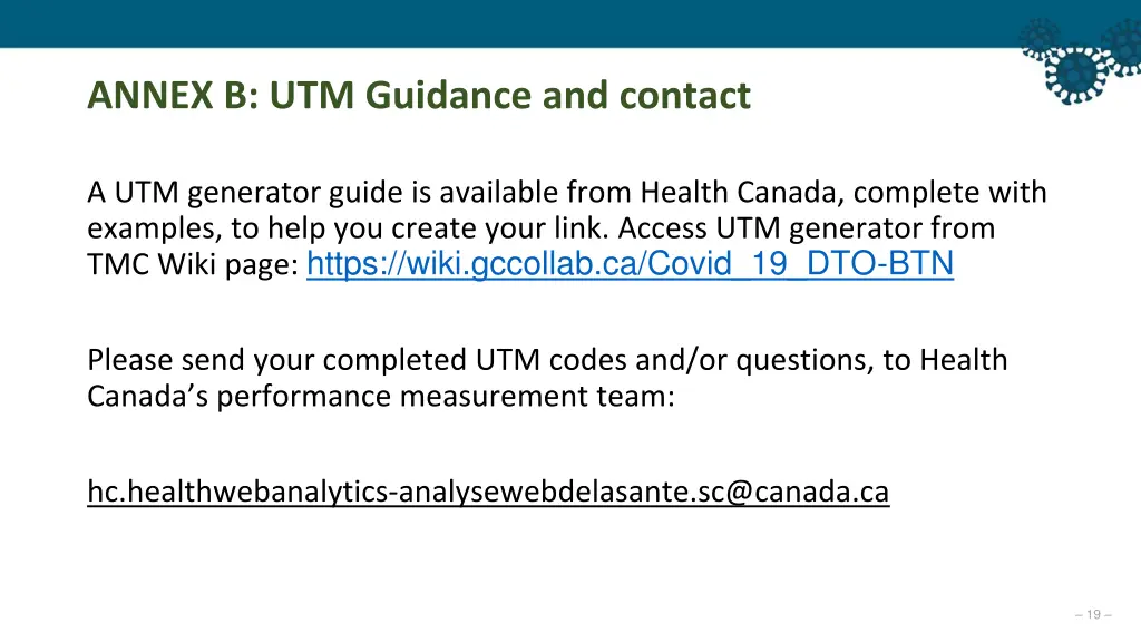annex b utm guidance and contact