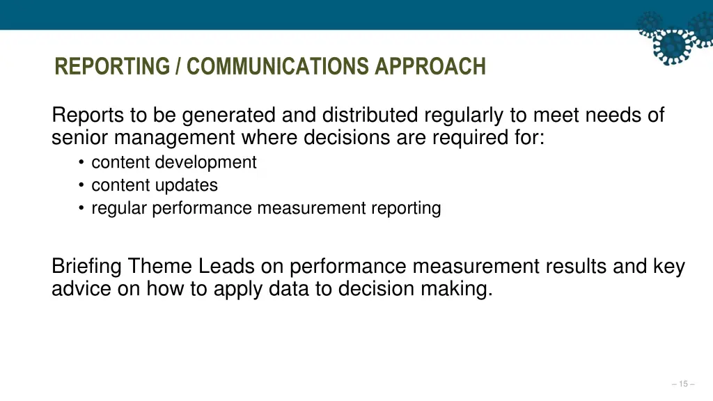 reporting communications approach