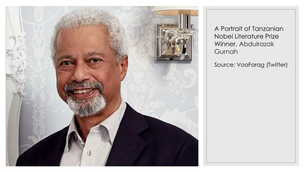 a portrait of tanzanian nobel literature prize