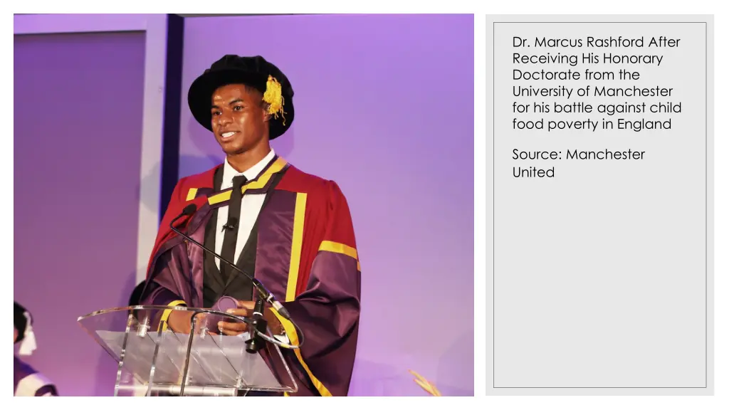 dr marcus rashford after receiving his honorary