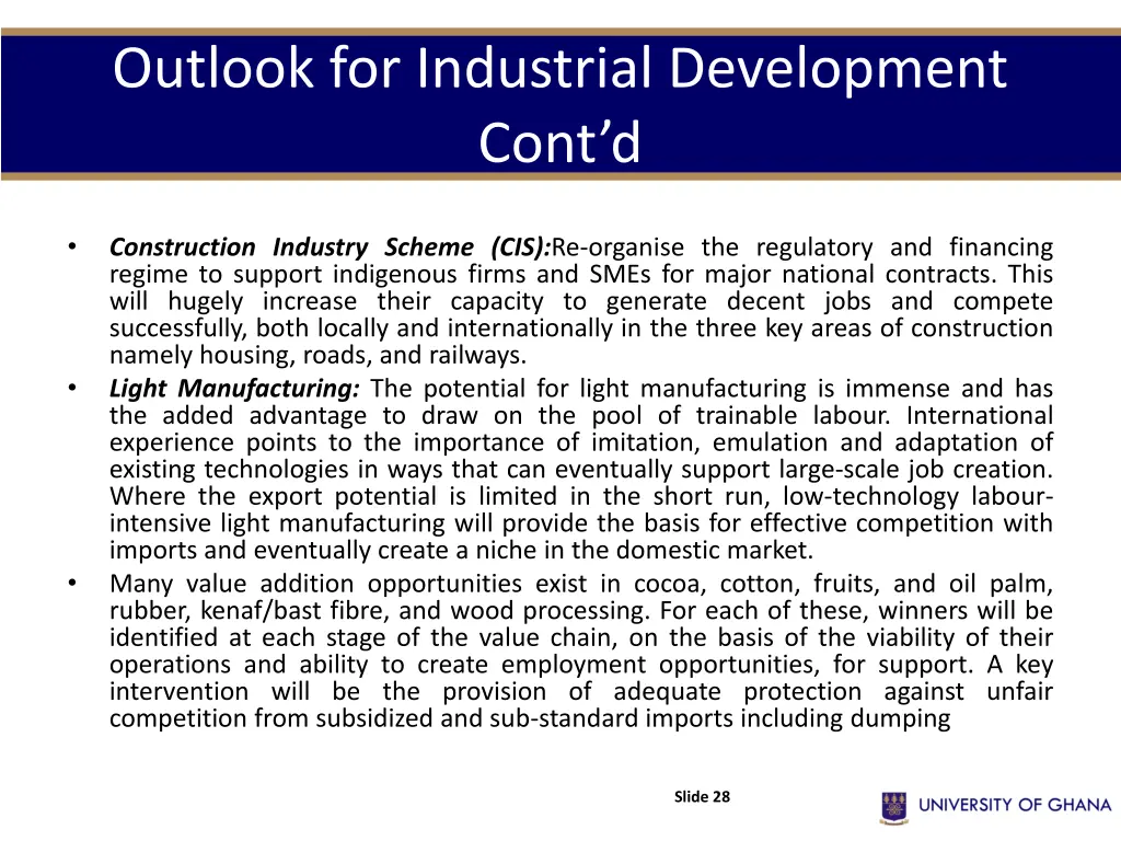 outlook for industrial development cont d 2