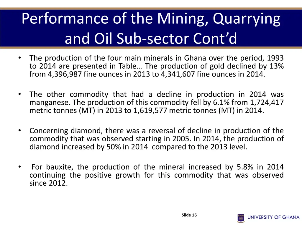 performance of the mining quarrying 1