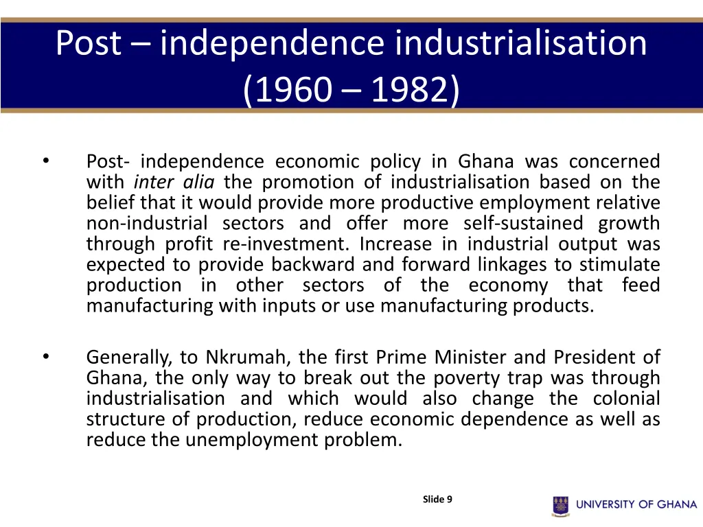 post independence industrialisation 1960 1982
