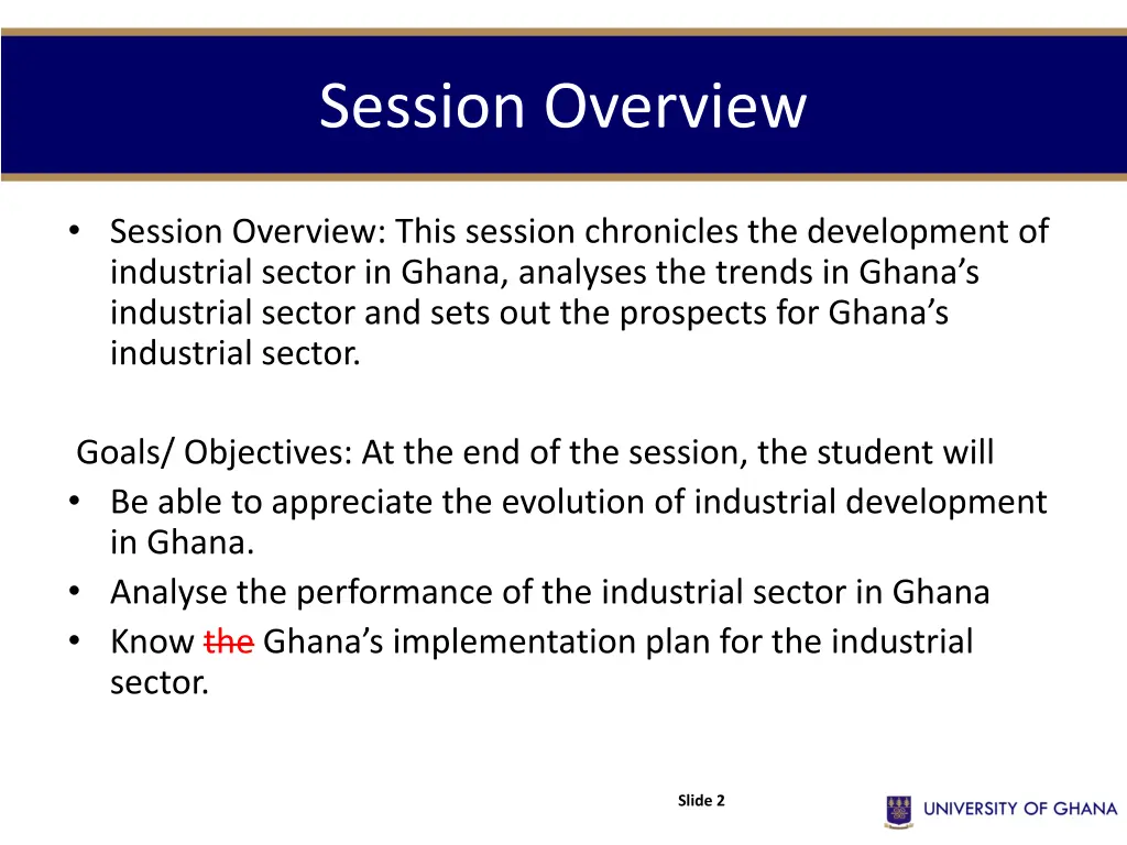 session overview