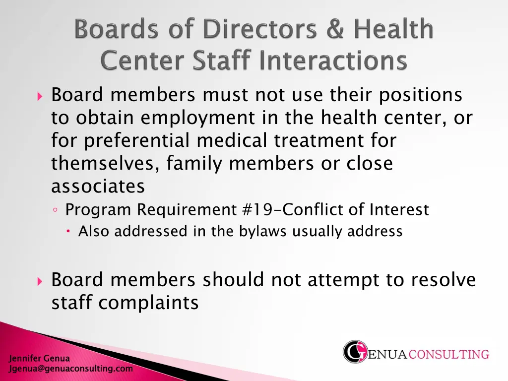 board members must not use their positions