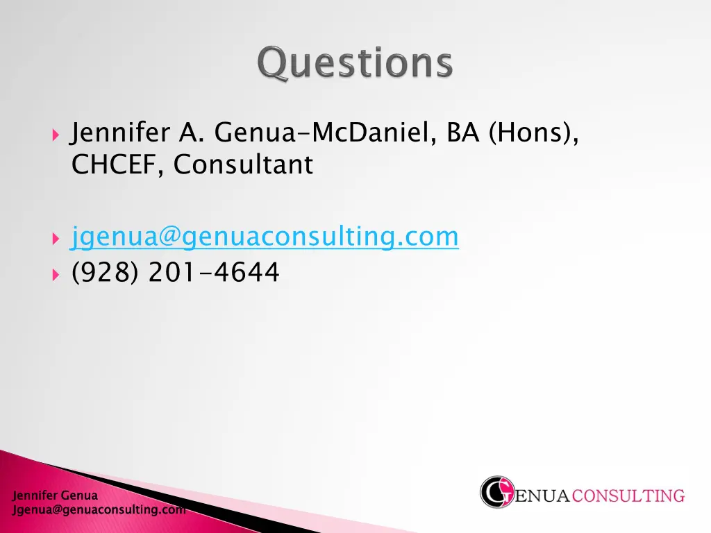 jennifer a genua mcdaniel ba hons chcef consultant
