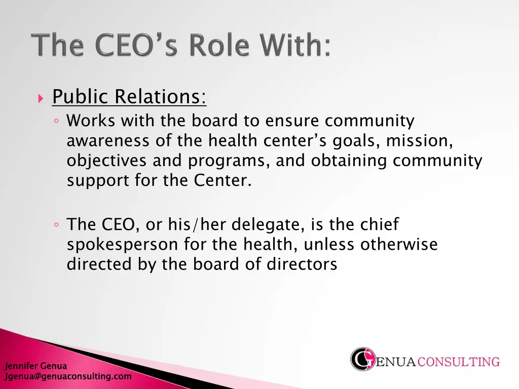 public relations works with the board to ensure