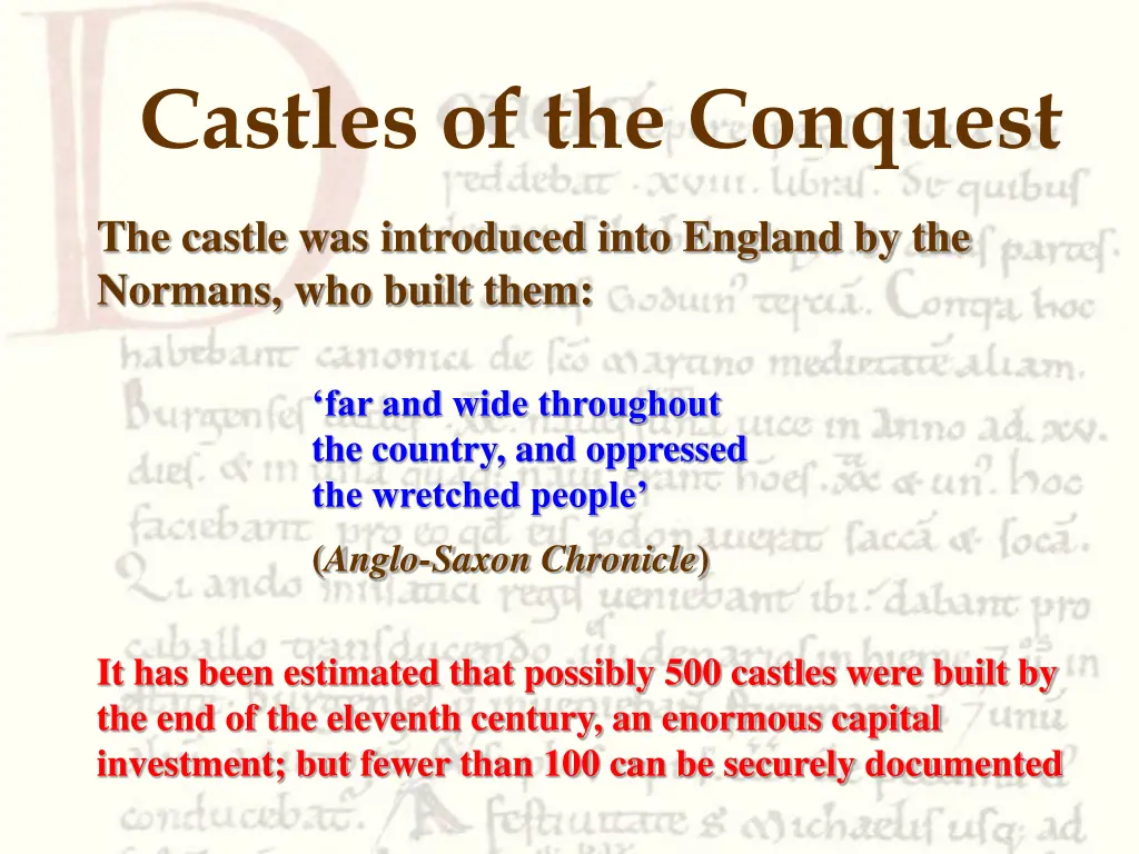 castles of the conquest