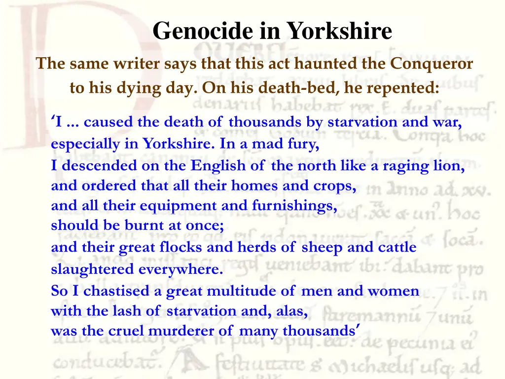 genocide in yorkshire 2
