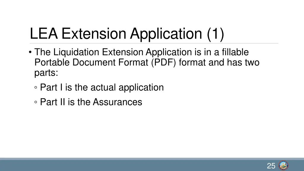 lea extension application 1 the liquidation