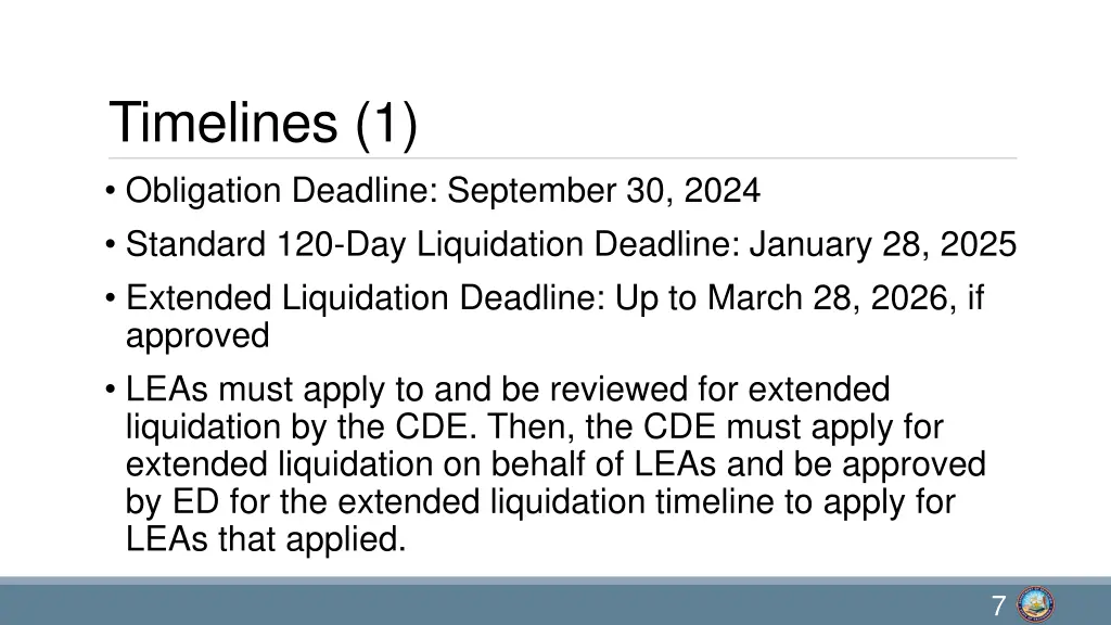 timelines 1 obligation deadline september 30 2024