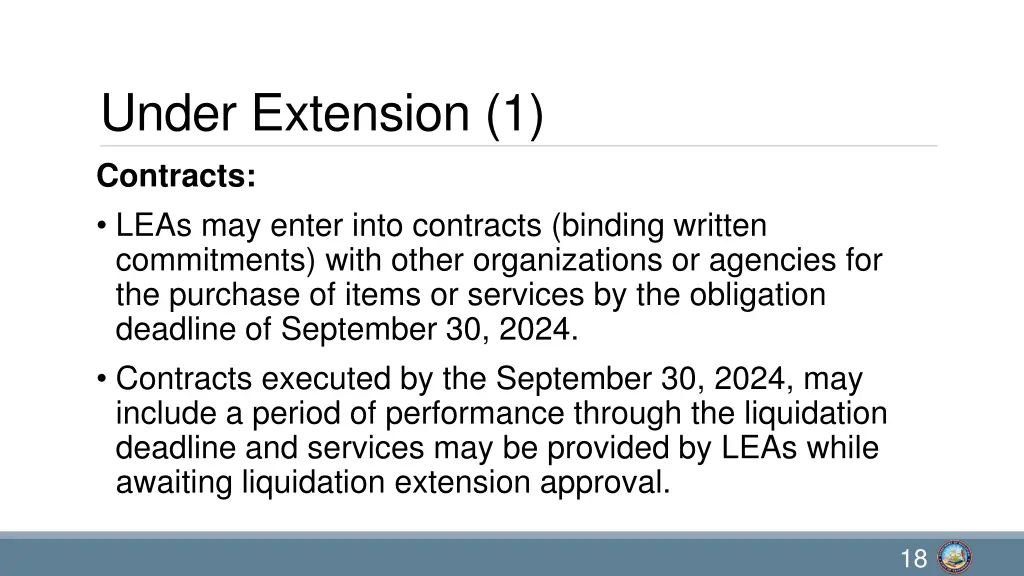 under extension 1 contracts leas may enter into