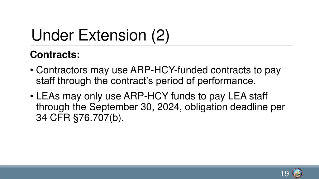 under extension 2 contracts contractors