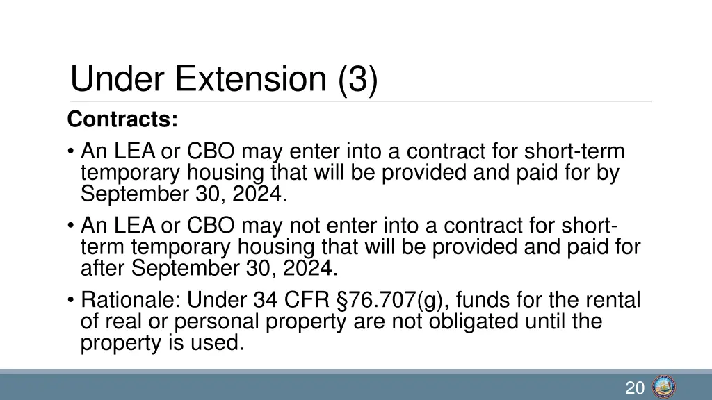 under extension 3 contracts