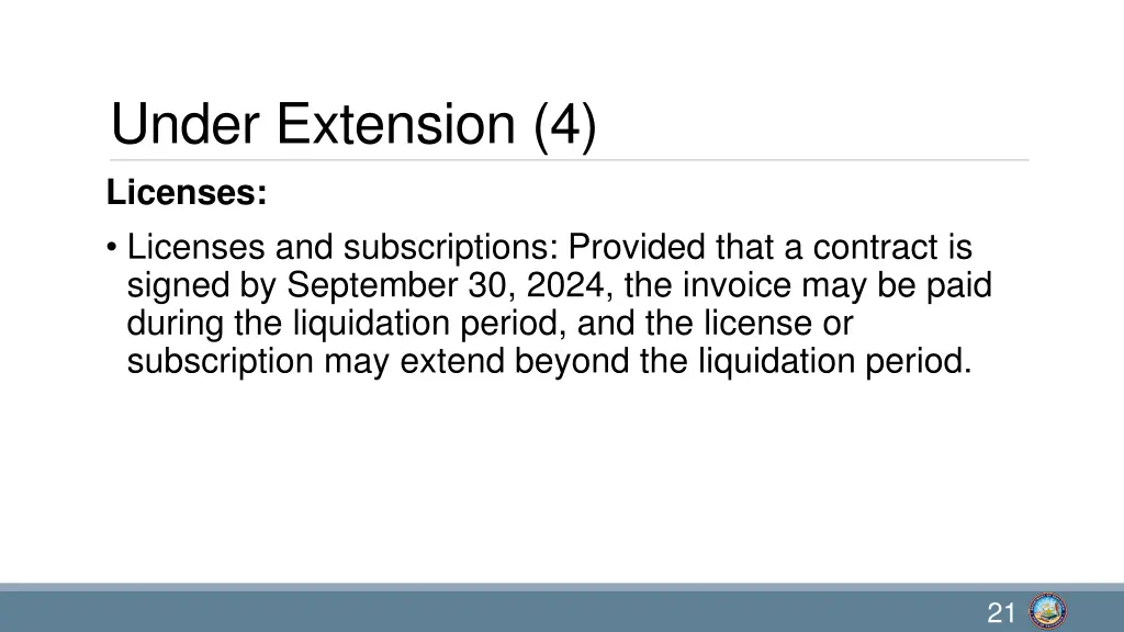 under extension 4 licenses licenses