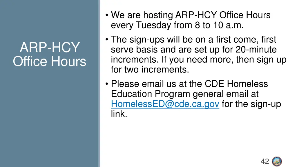 we are hosting arp hcy office hours every tuesday